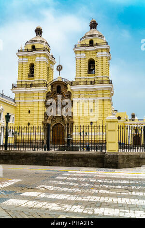 The baroque style Monastery of San Francisco in Lima Stock Photo