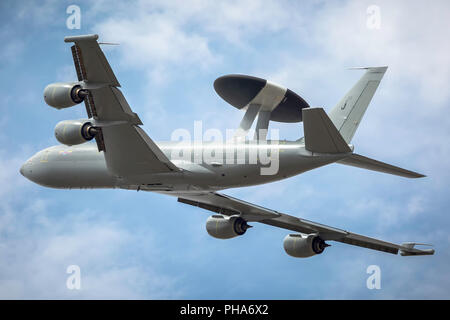 Royal Air Force Boeing E-3 Sentry AEW departing Fairford. Chilian Air Force have bought 3 of the airframes Stock Photo