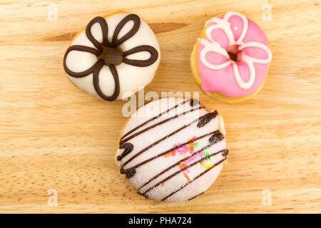 Top view of  homemade doughnuts Stock Photo