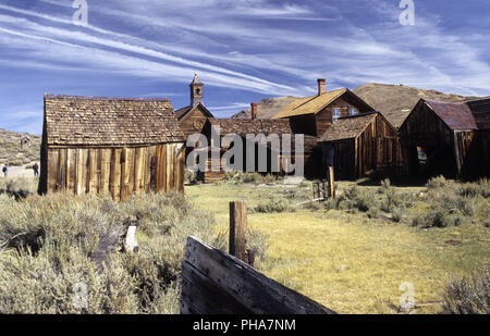 Bodie, typical wooden houses Stock Photo