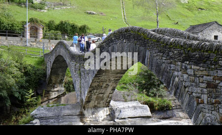 Roman bridge in Lavertezzo, Ticino Stock Photo