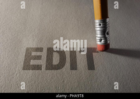Editing a paper Stock Photo