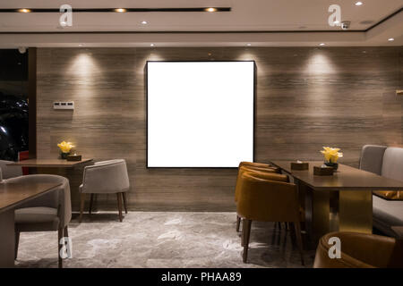 Lobby Dining Room Beautiful Interior Decoration Blank Painting Isolated Clipping Path Square Stock Photo