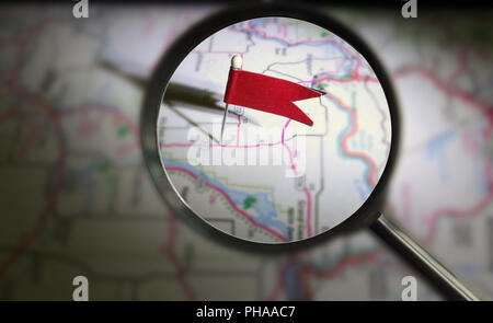 Locator pin magnified Stock Photo