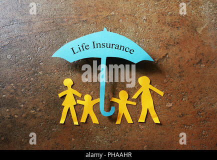 Life Insurance paper family Stock Photo