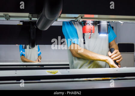 Plate Mounting Technical Process Machine Industry Flexography Stock Photo