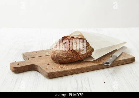 Fresh oval organic bread Stock Photo