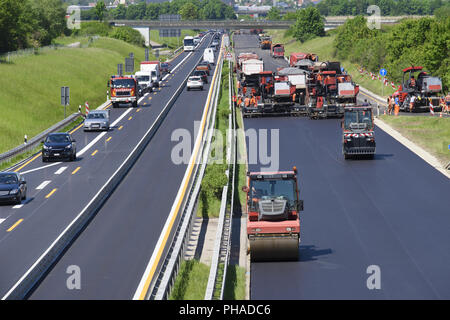 construction site on german autobahn in Bavaria Stock Photo