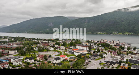 Panoramic view of Andalsnes city in Norway Stock Photo