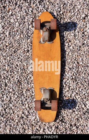 Wooden 70's skate board skateboard Stock Photo