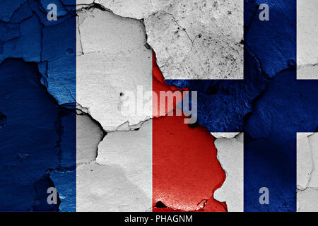 Flags of France and Finland painted on cracked wall Stock Photo - Alamy