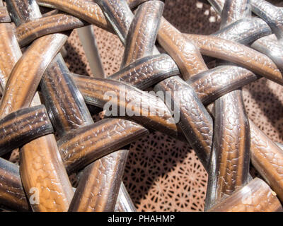Closed up wooden wicker texture background Stock Photo