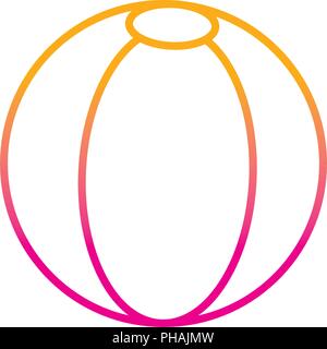 degraded line plastic ball beach inflatable toy vector illustration Stock Vector