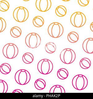 degraded line plastic ball beach toy background vector illustration Stock Vector