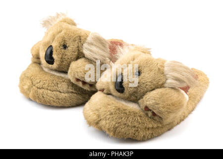 Brown winter slippers Stock Photo