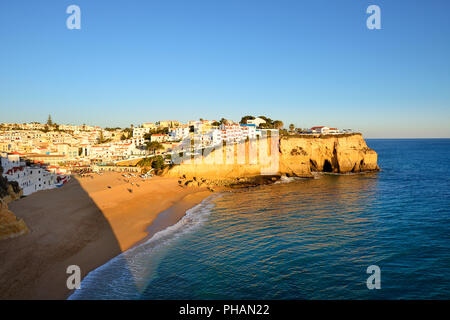 The beach and village of Carvoeiro. Lagoa, Algarve, Portugal Stock Photo