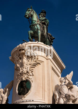 Portugal, Lisbon, Praca do Comercio, 1775 statue of King Dom Jose I on horseback Stock Photo