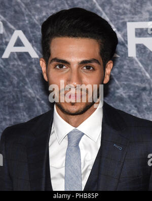 San Pedro, California, USA. 31st Aug, 2018. MENA MASSOUD attends the Premiere Of 'Tom Clancy's Jack Ryan' at the opening night of Los Angeles Fleet Week 2018 in San Pedro California. Credit: Billy Bennight/ZUMA Wire/Alamy Live News Stock Photo