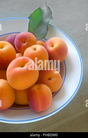 Apricots on an old plate Stock Photo