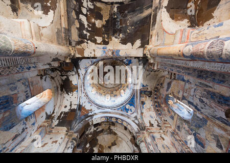 Kars, Turkey - August 10, 2018 - Interior of the Church of Tigran Honents in the ruins of Ani, capital of ancient Armenian Bagradit Kingdom, in Kars, Stock Photo