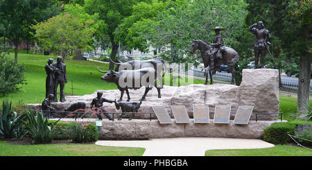 May 24, 2018 - Austin, Texas. Historical monument at the Capitol Building square in downtown Austin, Texas Stock Photo