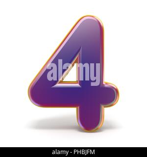number-four-4-purple-font-
