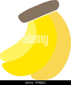 vector illustration yummy bunch of banana, logo or sticker, for children simple drawing of tropical fruit Stock Vector