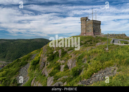 Historic Cabot Tower at Signal Hill in St. John's, Newfoundland and Labrador Stock Photo