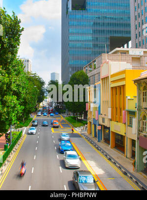 Road traffic in Singapore Stock Photo