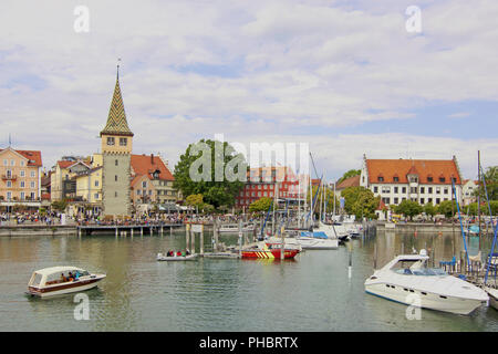 Lindauer port with Mangturm Stock Photo