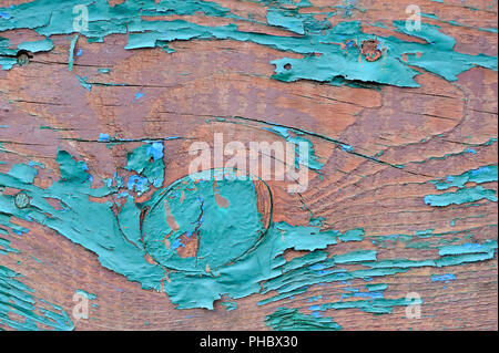 Old wooden painted blue planks, paint peeling background Stock Photo
