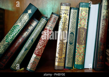 Holy Quran books, Masjid Al Rahim Mosque, Ho Chi Minh City, Vietnam, Indochina, Southeast Asia, Asia Stock Photo