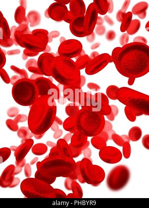 Red blood cells, illustration. Stock Photo