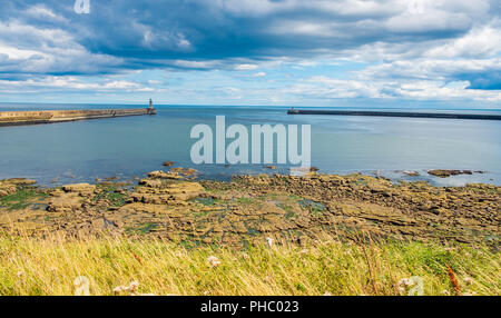 Beautiful landscape around Tynemouth Piers and lighhouses, Tynemouth, UK Stock Photo