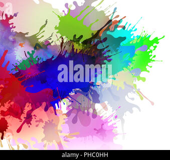 paint pattern and splatter background with paint runs Stock Photo