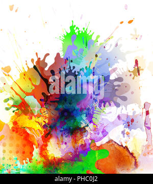 paint pattern and splatter background with paint runs Stock Photo