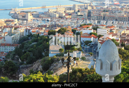 Aerial view of Marseille from basilica of Notre Dame de la Garde in Marseille, France. Stock Photo