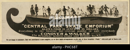 Central Park Skate Emporium ca. 1889 Stock Photo