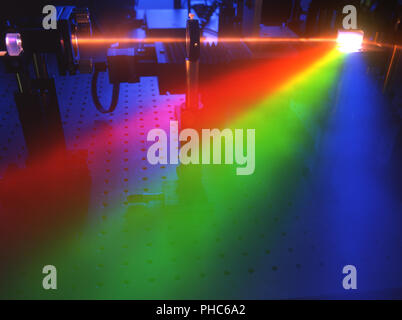 laser beam in scientific laboratory Stock Photo