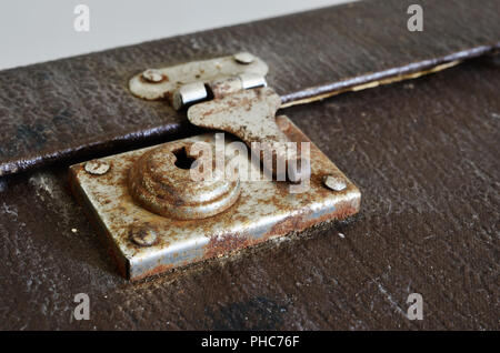 old vintage suitcase lock Stock Photo