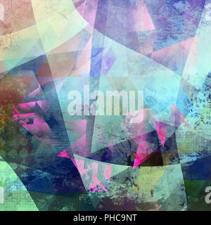 abstract mixed media artwork polygonal Stock Photo