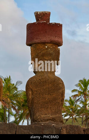 Ahu Nau Nau, Anakana, Easter Island, Rapa Nui, Chile, Isla de Pascua Stock Photo