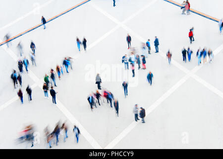 Blured motion of multitude people Stock Photo