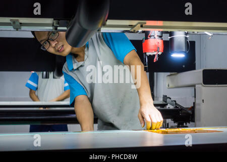 Plate Mounting Technical Process Machine Industry Flexography Stock Photo