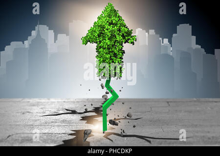 Green arrow pointing upwards - 3d rendering Stock Photo - Alamy