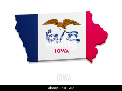 map State of Iowa Stock Photo