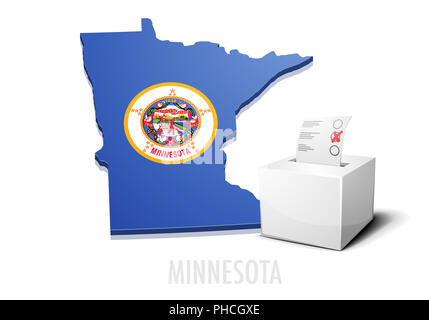 ballotbox map Minnesota Stock Photo