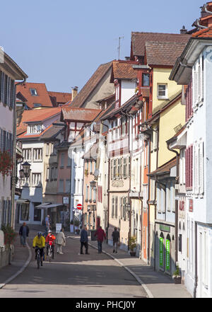Überlingen, street in the old town Stock Photo