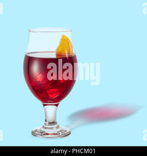 cocktail with ice cubes and orange Stock Photo