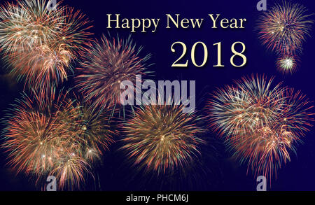 fireworks at silvester and new years eve 2018 Stock Photo